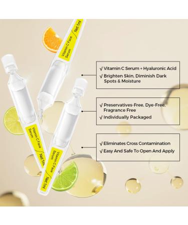 Vitamin C Serum for Face - 15 Pcs/Box | Brightening & Hydrating with Hyaluronic Acid & Aloe Vera - Reduces Dull Skin & Fine Lines - Buy Online on GoSupps.com
