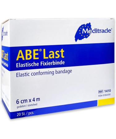 Gauze Bandages 6cm x 4m - 20 Pack | Elastic Latex-Free Fixation Dressings with 135% Stretchability - International Shipping Available - Buy Online on GoSupps.com