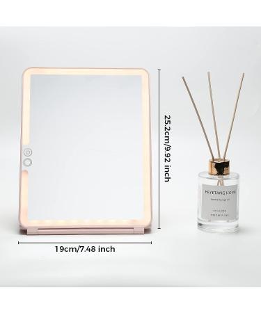 TopWigy Rechargeable Makeup Mirror with 72 LED Lights | Touch Screen Vanity Mirror with 3x/5x Magnification | 3 Color Light Modes | Pink - Buy Online on GoSupps.com