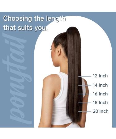 Fshine Balayage Brown Ponytail Extension Real Hair Straight Soft Remy Ponytail Extensions Human Hair Balayage Dark Brown Faded to Maroon Highlight with Dark Brown Extensions 45cm 80g #2/8/2 4.pony#2/8/2 18 inch - Buy Online on GoSupps.com