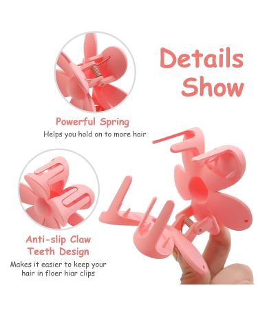 8PCS Flower Claw Clips for Thick Hair - Matte Non Slip Hair Clips for Women & Girls - Strong Hold Large Hair Clip - Aesthetic Hair Accessories - Buy Online on GoSupps.com
