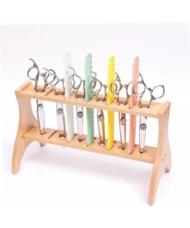 Solid Wood Stand Organizer Hair Stylist Shear Holder Professional Comb Salon Tools Holder Hair Cutting Tool Holder Siccors Scissor Holder Barber Portable Wooden Decorate - Buy Online on GoSupps.com
