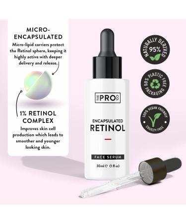 Nano-Encapsulated Retinol Serum 30ml - Active Formula Anti-Ageing Retinol for Face - Vegan Skincare for Acne Treatment Blemishes Scars Wrinkles Fine Lines & Sensitive Skin - Made by The Pro Co. cNano-Encapsulated Retinol Serum 30ml - Buy Online on GoSupps.com