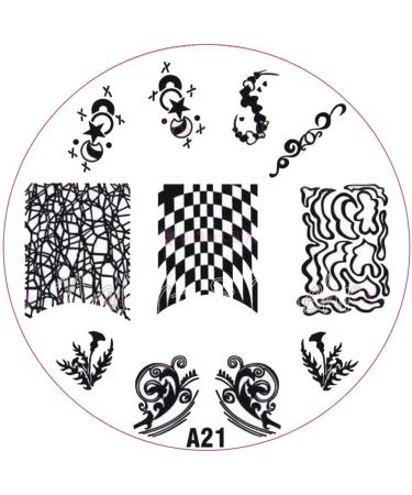 ++SPECIAL ITEM++ Stamping stencil A-Series: A21 geometric pattern tendrils dandelion