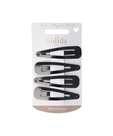 Solida Essentials Click-Clack Hair Clips - Black - 4 Pack | Quality Hair Accessories for All Styles - Buy Online on GoSupps.com