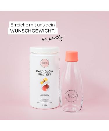 Pretty Woman Daily Glow Protein Powder for Women - Peachy Buttermilk Low Carb Shake with Vitamins Minerals Biotin & Folic Acid - Only 0.5g Sugar per Portion - 420g International Shipping Available - Buy Online on GoSupps.com