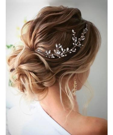 JAKAWIN Silver Rhinestone Bride Wedding Crystal Hair Vine Bridal Hair Accessories HV113 for Women and Girls - Buy Online on GoSupps.com