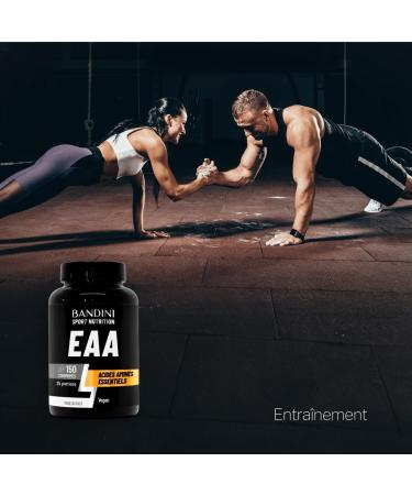 Bandini EAA Essential Amino Acids 150 Comprim s - Apport de 9 Acides Amin s Essentiels (dont BCAA) - Aminos Compl ment alimentaire pour le Sport - Sportifs et Athl tes - Suppl ment Vegan Sans Sucre 150 unit s (neutre) - Buy Online on GoSupps.com