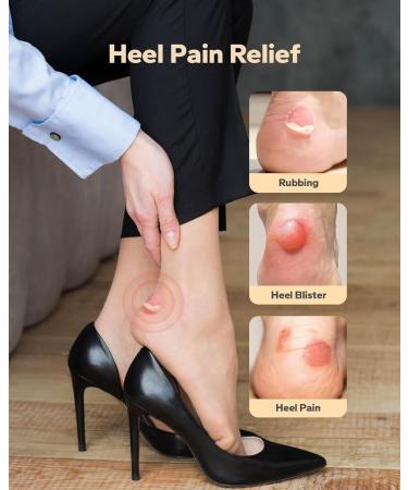Silicone Heel Grips (5 Pairs) - Self-Adhesive Shoe Pads for Comfort & Fit | Stop Heel Slip & Blisters - Black & Pale Apricot - Buy Online on GoSupps.com
