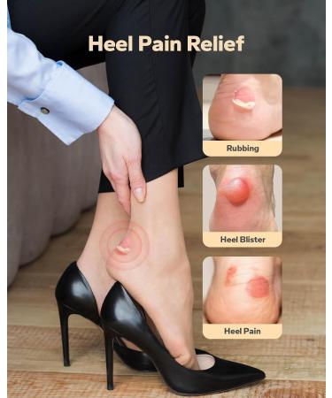 Buy Silicone Heel Grips (5 Pairs) - Self-Adhesive Shoe Pads for Men & Women | Improve Fit Comfort Stop Heel Slip & Blisters - Black & Pale Apricot - Buy Online on GoSupps.com