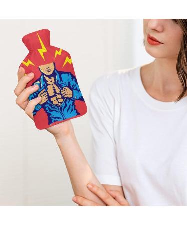 Muscle Man Hot Water Bottle with Plush Cover - Hand Warmer for Adults & Kids - 26.5x15.3cm | International Shipping Available - Buy Online on GoSupps.com
