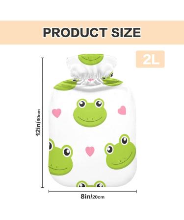 Hot Water Bottles with Cute Frog Cover | 2L Pain Relief & Hand Warmers | International Shipping - Buy Online on GoSupps.com