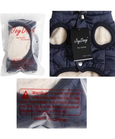 Warm Fleece-Lined Dog Jacket - Windproof Medium Vest for Winter | Joydaog - Soft & Cozy in Blue - Buy Online on GoSupps.com