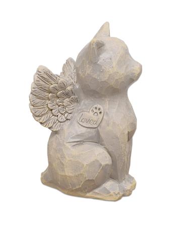Tsyulog Cat Angel Memorial Figurine, Cat Memorial Gifts, Losing a Cat Sympathy Gift, Cat Gifts for Cat Lovers, Passed Away Cat Gift, Sculpted Hand-Painted Figure Natural-love My Cat (Gray)