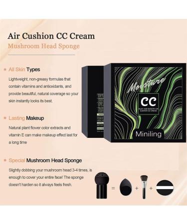 Natural Nude Air Cushion CC Cream Mushroom Head Foundation & Concealer - Moisturizing BB Cream Makeup - Buy Online on GoSupps.com