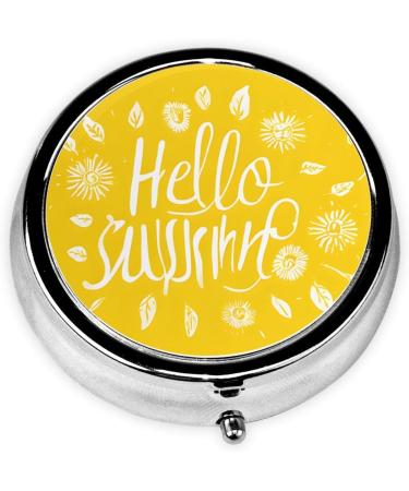 Goodlooking Hello Printed Mini Round Pill Box | 3 Compartment Travel Pill Organizer | Portable Medicine Case for Home & Office - Buy Online on GoSupps.com
