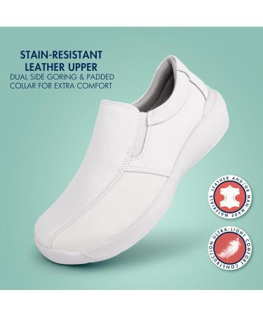 Hawkwell Pro Women's Nursing Shoes for Bunions | Lightweight Slip-Resistant Orthotic Work Shoes for Foot Pain Relief - Size 9 White - Buy Online on GoSupps.com