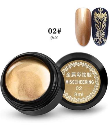 Nail Painted Gel - 8ml / Bottle Nail Painted Gel Metallic Nail Art UV Varnish Lacquer(02-golden) - Buy Online on GoSupps.com