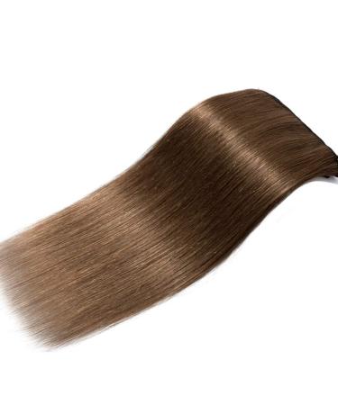 Real Remy Human Hair Extensions Clip In - 8pcs 18 Clips 75g 25cm (#6 Light Brown) - Premium Quality eCommerce - Buy Online on GoSupps.com