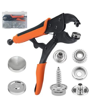 YXGOOD Heavy Duty Snap Fastener Tool  1PCS Adjustable Snap Pliers  Fastener Pliers Tool Kit Includes 50 Sets Snaps for Boat Cover  Replacing Metal Snaps  Repairing Boat Covers  Canvas  Sewing  Tarps