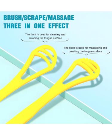 WKRTDY Set of 4 Tongue Cleaners - Gently Remove Bacterial Plaque & Bad Breath | Effective Tongue Brush for Perfect Oral Hygiene - Buy Online on GoSupps.com