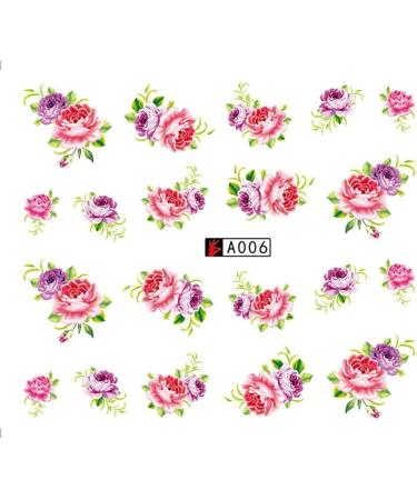 6 Sheets Women Hand-made Accessories Various Nail Stickers Water Sticker Decoration Flower Art - Buy Online on GoSupps.com
