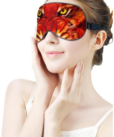 Fire Tiger Sleep Mask - Adjustable Strap, Light Blocking Eye Cover for Night Travel and Nap - Men and Women - Buy Online on GoSupps.com