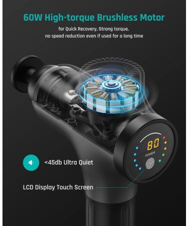 Mebak 3 Dark Gray Massage Gun - Deep Tissue Percussion Muscle Massager for Pain Relief - Super Quiet & Portable Electric Massager for Neck, Back, Body Relaxation - Sport Recovery Tool - Buy Online on GoSupps.com