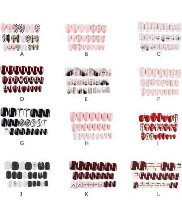 Dajidafu 1 Set No Glue Nails Medium Length Files Square Style Matte Stick Full Cover Art Decals Beauty Tool DIY Decorations Five - Buy Online on GoSupps.com