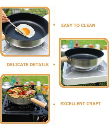 IWOWHERO Camping Portable Pan Griddle Pan Non Stick Fry Pan Pans Egg Pan Flat Skillet Camping Cookware Non Stick Cooking Utensils Mini Pancake Pan Cook Pot Stainless Steel Lightweight - Buy Online on GoSupps.com