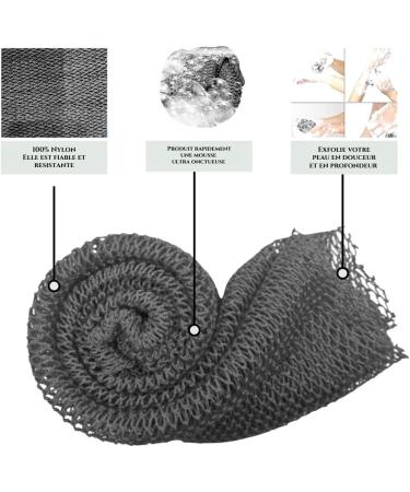 Buy Djampe XL African Bath Net SARHAANA Exfoliating Glove - Body Bath Sponge for Women Men & Children - Gray | International Shipping Available - Buy Online on GoSupps.com