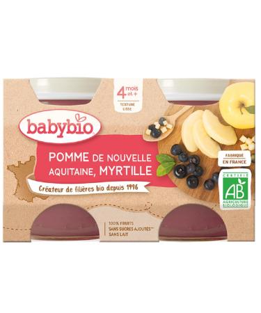 Babybio Pots Apple d'Aquitaine Blueberry 260g
