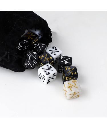 48 Pcs Glitter Sparkle MTG Loyalty Dice Set - Black & White | Magic The Gathering Token Dice for CCG Card Gaming - Buy Online on GoSupps.com