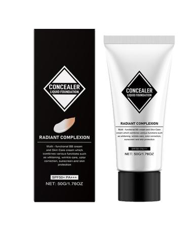 Color-changing liquid foundation full-coverage concealer foundation - 1.76 oz fading foundation makeup - Multifunctional hydrating liquid base makeup