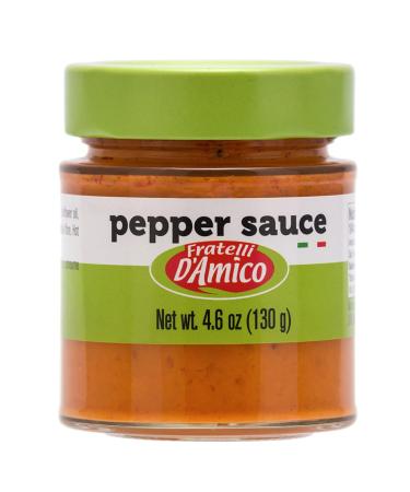Pepper Pesto Sauce, Red Pepper Sauce, 4.06 Ounces, Product of Italy, by Fratelli D'Amico. Red Pepper Sauce 4.06 Ounces