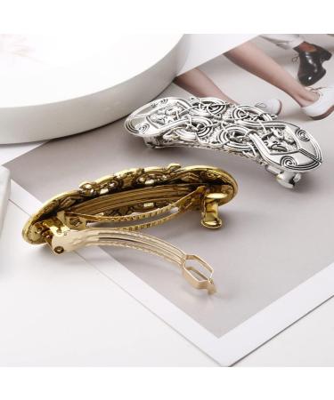 Vintage Hair Clip Knot Hair Pins Hollow Alloy Silver Hair Accessories for Women Girls Metal Hair Clips - Buy Online on GoSupps.com