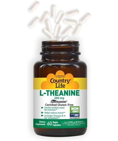 Country Life L-Theanine 200mg 60-Count (1 Pack) - Natural Stress Relief & Relaxation - Buy Online on GoSupps.com