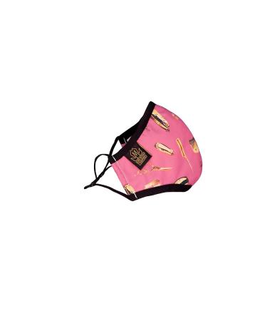 Barber Face Shield & Hair Stylist Mask - Adjustable Washable Reusable | King Midas (Pink & Gold - Buy Online on GoSupps.com