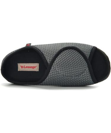 ZHENSI Diabetic Slippers for Women | Extra Wide Adjustable Sandals for Swollen Feet | Non-Slip & Breathable | Grey - Size 6.5 - Buy Online on GoSupps.com