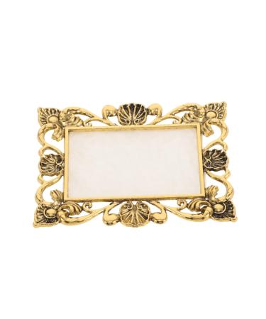 PAMINGONO Resin Nail Art Palette Nail Art Painting Mixed Color Palettes with Gold Edge Nail Gels Color Makeup Display Board Pallet for Nail Art