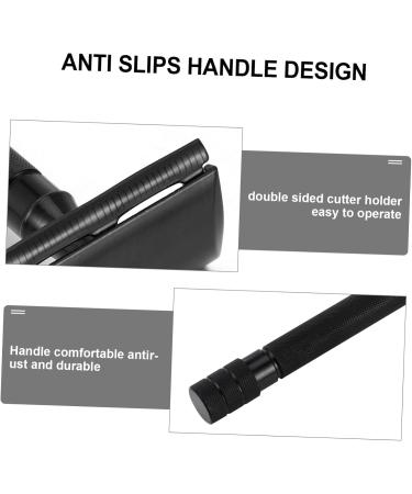 Adjustable Safety Razor for Men - Premium Aluminum Alloy Manual Razor for Beard Grooming | 10.3x4cm Black T-Handle - Buy Online on GoSupps.com
