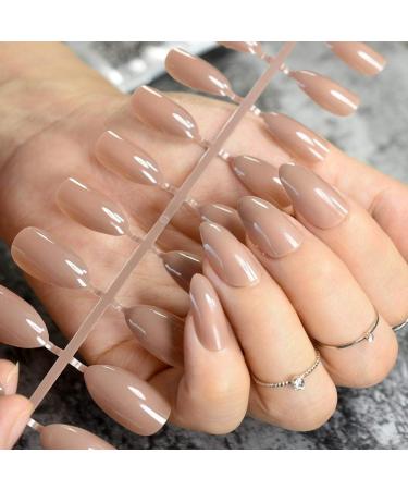 Csch artificial nails high -heeled lace -shaped artificial nails khaki pink black brown blue full -surface acrylic sharp thin high -heeled shoes false nails