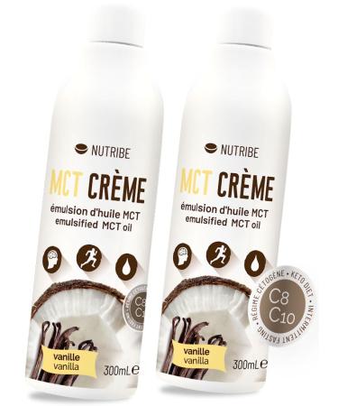 Nutribe MCT Cream C8 C10, MCT Coconut Emulsion Vanilla 2 x 300 ml – Stronger in Ketones than MCT Oil