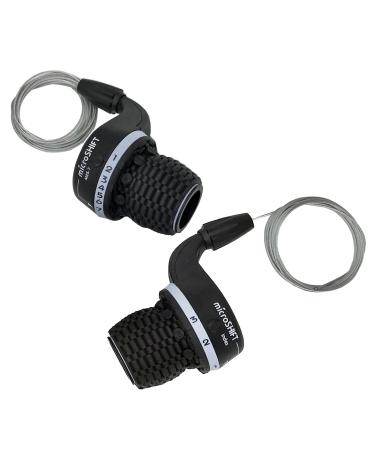 microSHIFT 3X7 Speed Compatible for Shimano Bicycle Twist Grip Shift Gear Shifters,Black