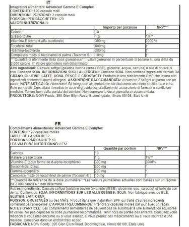 Now Foods Advanced Gamma-E-Komplex 120 Vitamin E Softgels - Buy Online on GoSupps.com