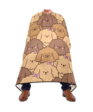 Waterproof Barber Cape -Dog Hand Drawn Cute Cartoon Animal Cheetah Haircut Bib for Men Unisex Hair Cutting Cape(8rp1a)