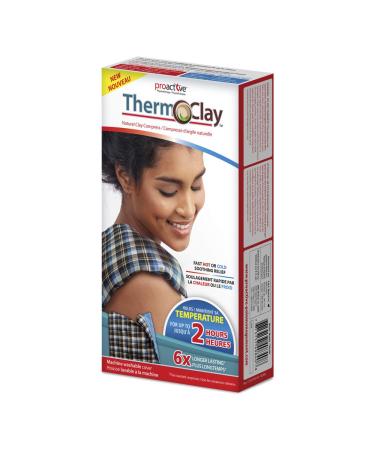 ProActive Therm-O-Clay Reusable Hot or Cold Therapy Pack for Injuries Swelling Inflammation Soreness Sprains and Bruises Natural Clay Compress for Pain Relief 12 x 10 Washable Cover. Blue