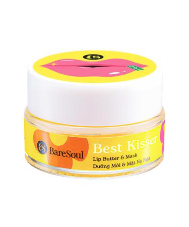 BareSoul Best Kisser Lip Butter & Mask 0.35 OZ | 10g - 2-in-1 Lip Butter Mask for Deep Hydration, Soft and Smooth Lips - Effective Lip Treatment for Dry Cracked Lips & Night Lip Balm