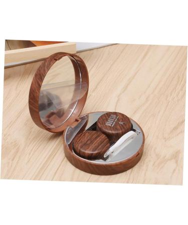 Shop Healvian Dark Eye Contact Lens Container Suitcase - Cleaning Kit & Storage Set with Twizzer & Solution | Perfect for Girls - Eco-Friendly Bamboo & Wood Design - Buy Online on GoSupps.com