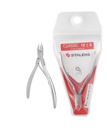Staleks Pro Classic Series 12 Cuticle Nippers 1/4 Jaw 0.12 Inch (3mm) Manicure Tool Professional Home Salon Use NC-12-3